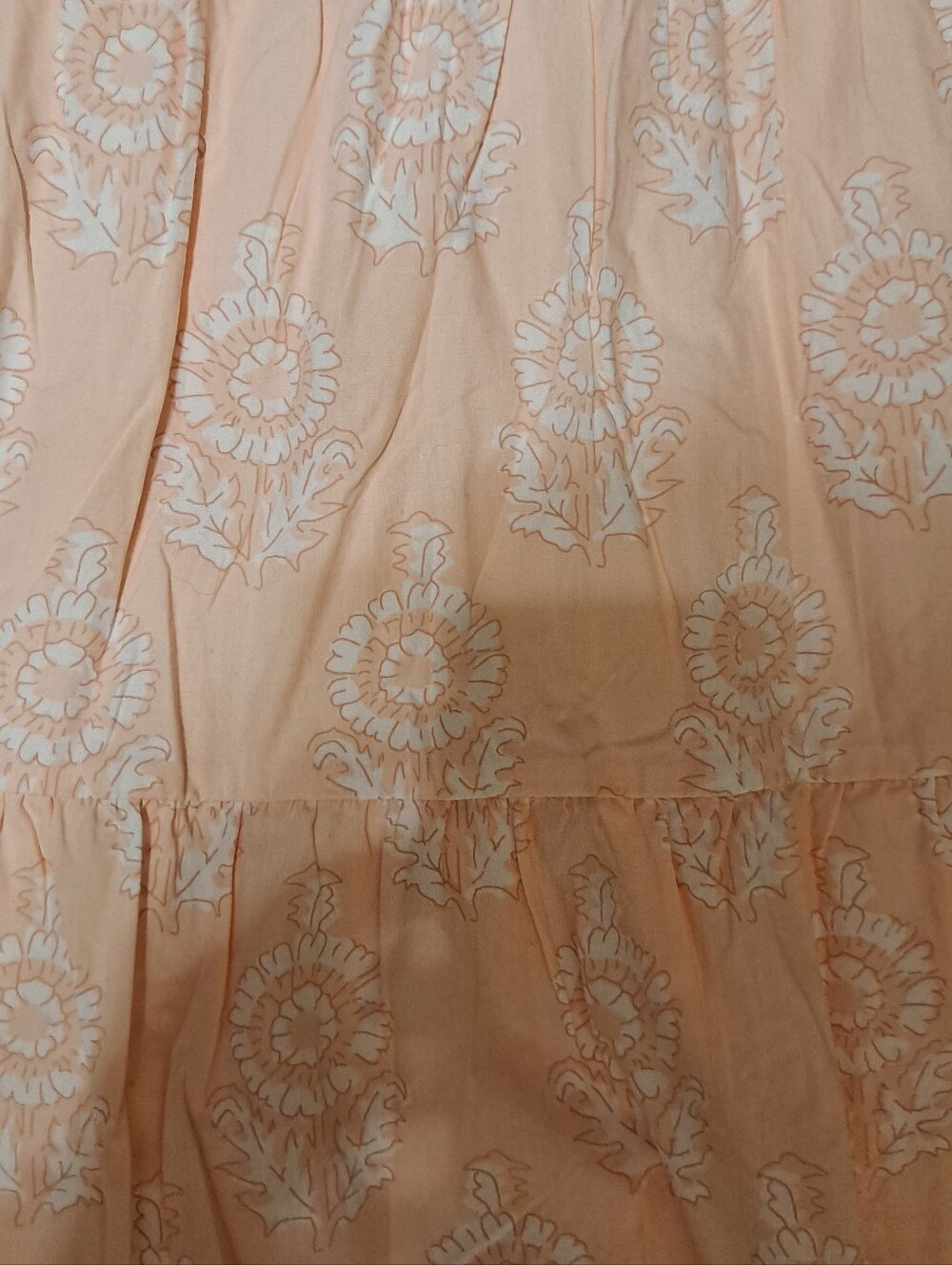 Crown & Ivy  Sleeveless Peach Floral Tiered Dress Womens 14 - Picture 3 of 7